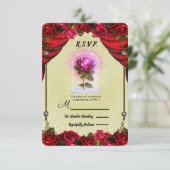 Zauberhafte Rose Gelb & Rote Rosen UAWG RSVP Karte (Stehend Vorderseite)