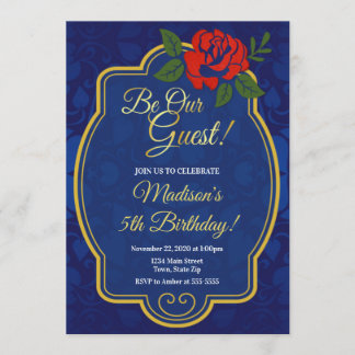 Zauberhafte Rose Messe Geburtstag Einladung