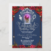Zauberhafte Rose Schönheit Geburtstagsparty Einladung (Vorderseite)