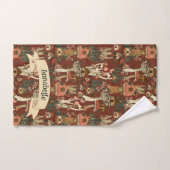 Zauberhafte rote Hütte, Muster für die Blumenmuste Badhandtuch Set (Handtuch)