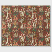 Zauberhafte rote Hütte, Muster für die Blumenmuste Geschenkpapier (Flach)