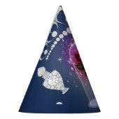 Zauberhafte Rote Rose Blauer Blütenblumen Party Partyhütchen (Links)