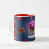 Zauberhafte Rote Rose Schönheit Geburtstagsparty Zweifarbige Tasse (Vorderseite Links)
