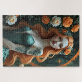 Zauberhafte Rotkopfzerzauberin Emerald Gown Puzzl Puzzle (Horizontal)