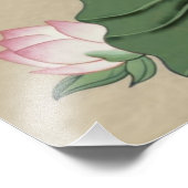 Zauberhafte Ruhe: zarter rosa Lotus im Blut Fotodruck (Ecke)