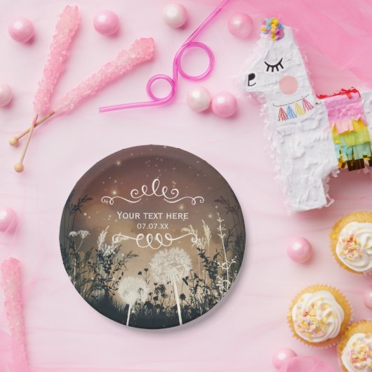 Zauberhafte Rustikale Night Sky Stars & Foliage Ho Pappteller (Party)