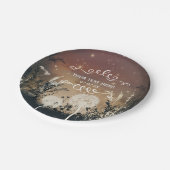 Zauberhafte Rustikale Night Sky Stars & Foliage Ho Pappteller (Schrägansicht)