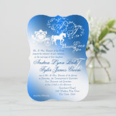 Zauberhafte Sapphire Blue Story Book Wedding Einladung (Stehend Vorderseite)