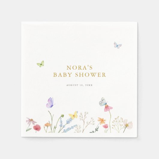 Zauberhafte Schmetterlinge Bläserbrasse Babydusche Serviette (Vorderseite)