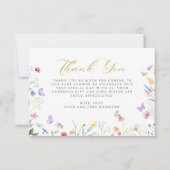 Zauberhafte Schmetterlinge Blumenbücher für Baby Dankeskarte (Vorderseite)