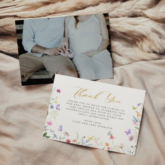 Zauberhafte Schmetterlinge Blumenbücher für Baby Dankeskarte