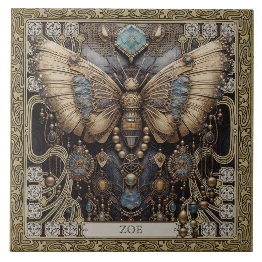 Zauberhafte Schmetterlingsart Fliese (Vorderseite)