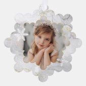 Zauberhafte Schneeflocken und Foto der Glitzern Ornament Karte (Vorderseite)