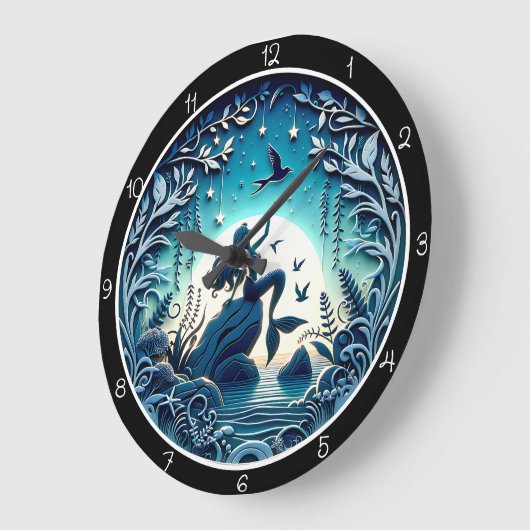 Zauberhafte Seezungenuhr Große Wanduhr (Winkel)