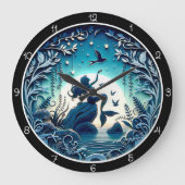 Zauberhafte Seezungenuhr Große Wanduhr (Vorderseite)