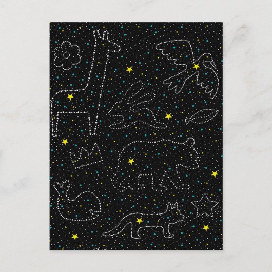 Zauberhafte Sky Star-Tiere Feiertagspostkarte (Vorderseite)