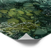 Zauberhafte Smaragdwälder Magische Fox Kunst Poster (Ecke)