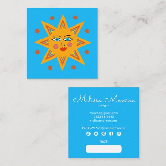 Zauberhafte Sonnenstrahlen, farbenfrohe CUSTOM-Hit Quadratische Visitenkarte (Vorne/Hinten)