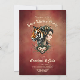 Zauberhafte Steampunk-Blumenwelt Einladung