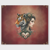 Zauberhafte Steampunk-Blumenwelt Geschenkpapier (Flach)