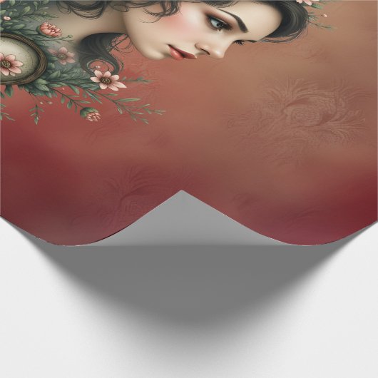 Zauberhafte Steampunk-Blumenwelt Geschenkpapier (Ecke)