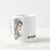Zauberhafte Steampunk-Blumenwelt Kaffeetasse (Vorderseite Links)