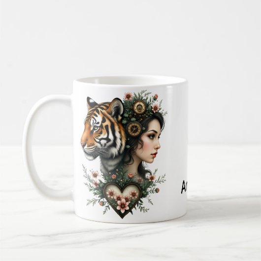 Zauberhafte Steampunk-Blumenwelt Kaffeetasse (Links)