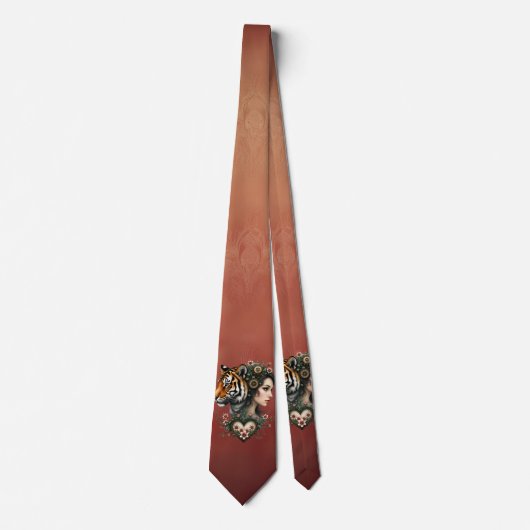 Zauberhafte Steampunk-Blumenwelt Krawatte (Vorderseite)