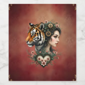 Zauberhafte Steampunk-Blumenwelt Weinetikett (Einzelnes Label)