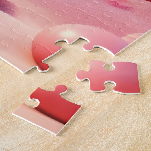 Zauberhafte süße Lila Pink-Lebkuchen-Häuser Puzzle (Seite)