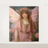 Zauberhafte Träume: Ein weißes rosafarbenes Portra Wandteppich (Vorderseite)