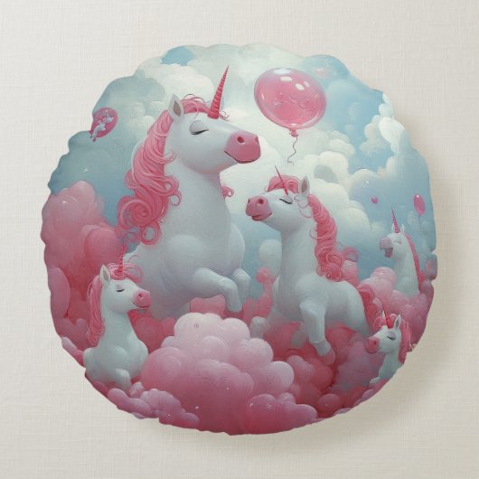 Zauberhafte Traumwelt Rundes Kissen (Vorderseite)