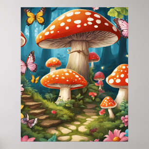 Zauberhafte Treppen der Waldmagie Poster