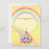 Zauberhafte, unicorn-Regenbogen-Himmel glänzender Einladung (Rückseite)