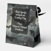 Zauberhafte Vampir-Fledermäuse Gotische Hochzeit Geschenkschachtel (Rückseite)