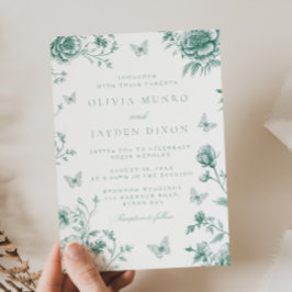 Zauberhafte Vintage Blumenzwiebelhochzeit Einladung