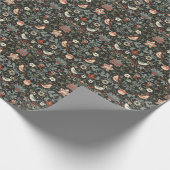 Zauberhafte Vintage Blütenvögel Geschenkpapier (Ecke)