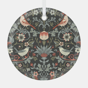 Zauberhafte Vintage Blütenvögel Ornament Aus Glas