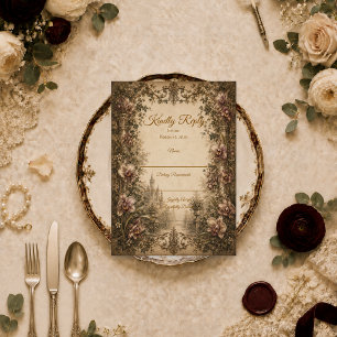 Zauberhafte Vintage-Orchideen-Hochzeit RSVP Karte