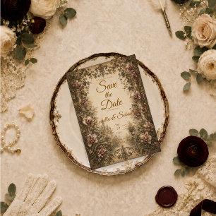 Zauberhafte Vintage-Orchideen-Hochzeit Save The Date