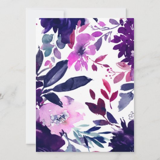 Zauberhafte Violett-Hexagon-Hochzeit Einladung (Rückseite)