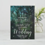 Zauberhafte Waldbäume feiern Hochzeit Einladung (Stehend Vorderseite)