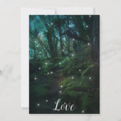 Zauberhafte Waldbäume feiern Hochzeit Einladung (Rückseite)