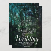 Zauberhafte Waldbäume feiern Hochzeit Einladung (Vorne/Hinten)