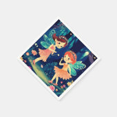 Zauberhafte Waldfairies Geburtstagsparty Serviette (Ecke)