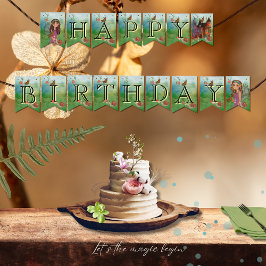 Zauberhafte Waldlandschaften erste Birthday-Jagdfl Wimpelkette