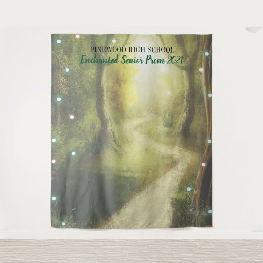 Zauberhafte Waldlichter Wandteppich (Vorderseite)