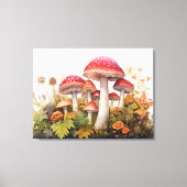 Zauberhafte Waldmushroom-Wiese Leinwanddruck (Vorderseite)