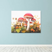 Zauberhafte Waldmushroom-Wiese Leinwanddruck (Insitu (Holzboden))
