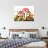 Zauberhafte Waldmushroom-Wiese Leinwanddruck (Insitu (Schlafzimmer))